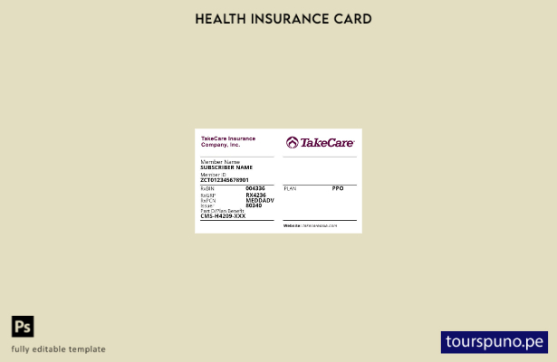 Plantilla de tarjeta de seguro médico de Micronesia lista para imprimir